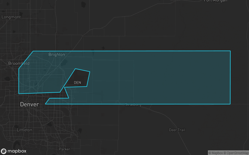 Map of Adams County, Colorado showing the county boundary and surrounding cities