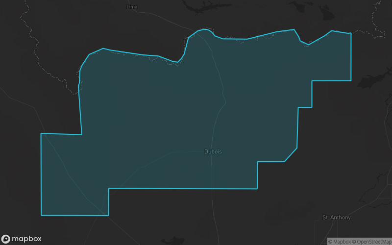 Map of Clark County, Idaho showing the county boundary and surrounding cities