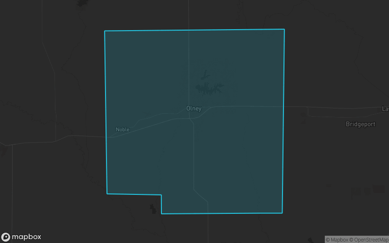 Map of Richland County, Illinois showing the county boundary and surrounding cities