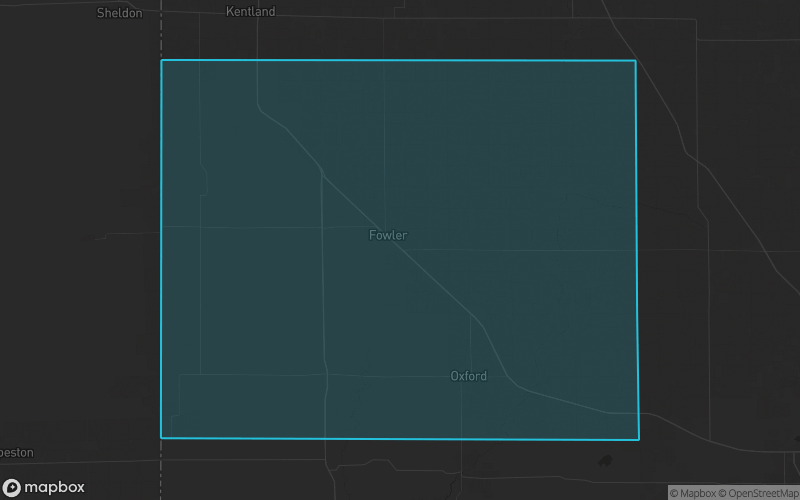 Map of Benton County, Indiana showing the county boundary and surrounding cities