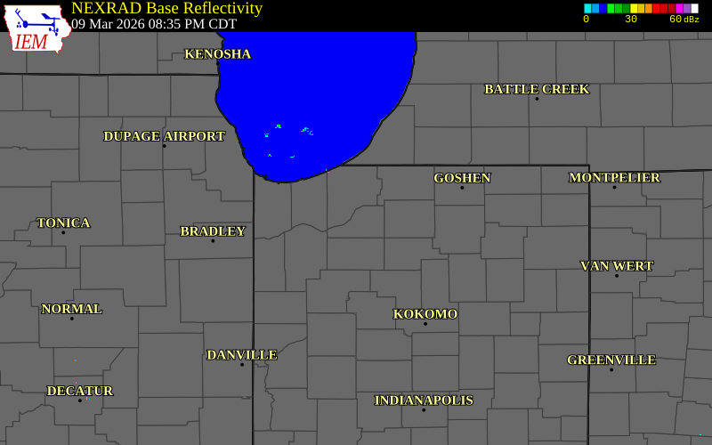 Radar snapshot during the Mar 9, 2026 tornado event near 2 WNW Toto, Starke County, Indiana, with NWS warning polygons