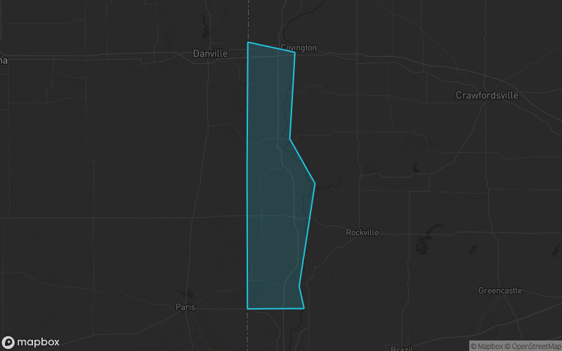 Map of Vermillion County, Indiana showing the county boundary and surrounding cities