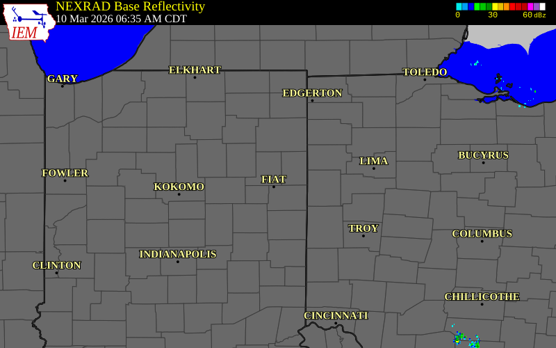 Radar snapshot during the Mar 10, 2026 tornado event near 2 WSW Vera Cruz, Wells County, Indiana, with NWS warning polygons