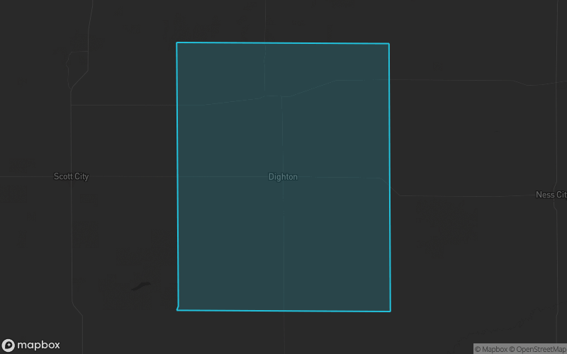 Map of Lane County, Kansas showing the county boundary and surrounding cities