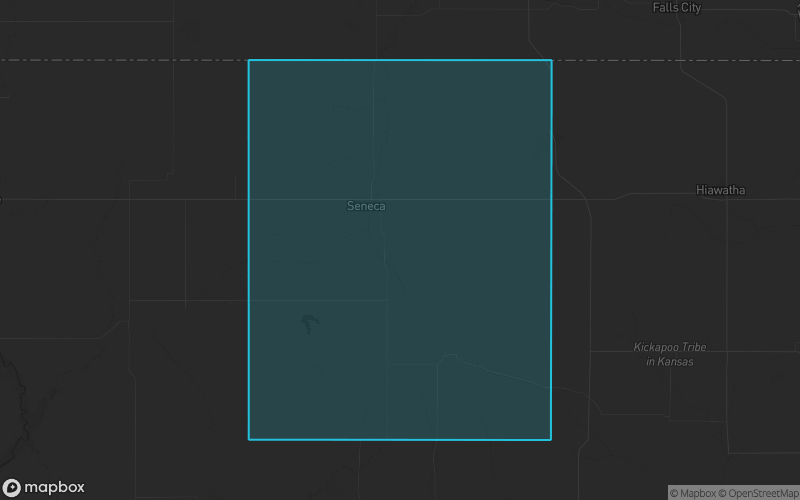 Map of Nemaha County, Kansas showing the county boundary and surrounding cities