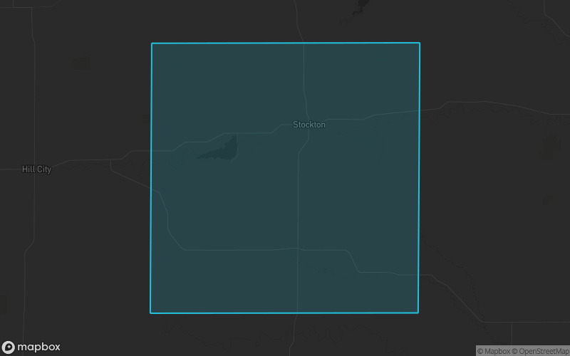 Map of Rooks County, Kansas showing the county boundary and surrounding cities