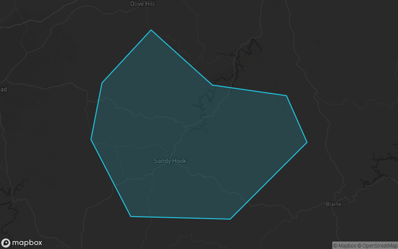 Map of Elliott County, Kentucky showing the county boundary and surrounding cities