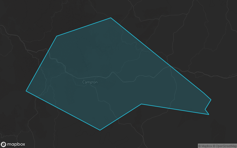 Map of Wolfe County, Kentucky showing the county boundary and surrounding cities