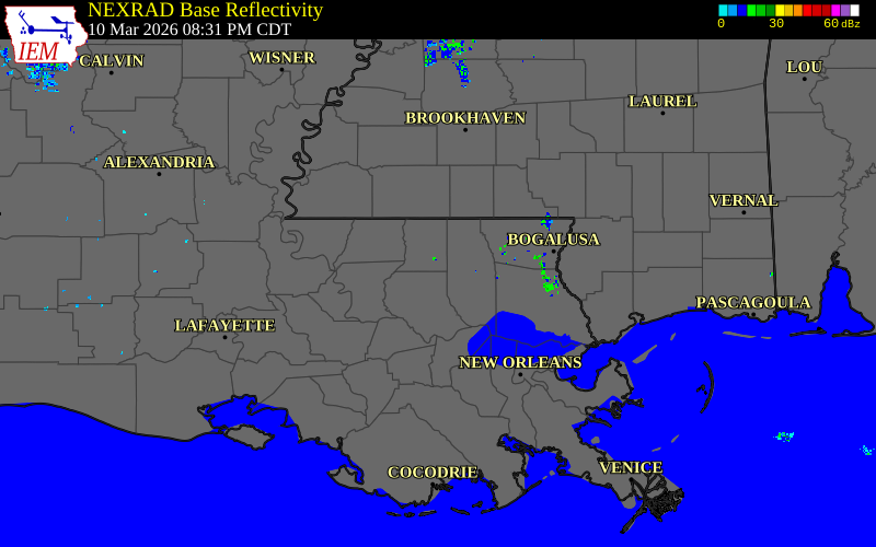 Radar snapshot during the Jul 11, 2026 wind event near Livingston Parish, Livingston Parish, Louisiana, with NWS warning polygons