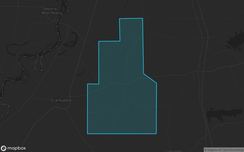 Map of Quitman County, Mississippi showing the county boundary and surrounding cities