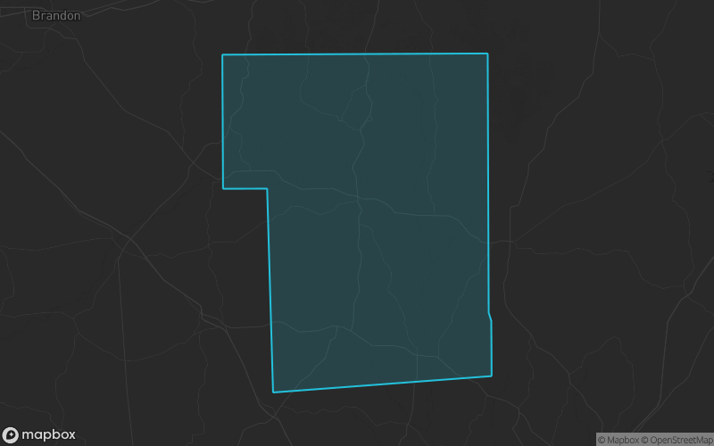 Map of Smith County, Mississippi showing the county boundary and surrounding cities