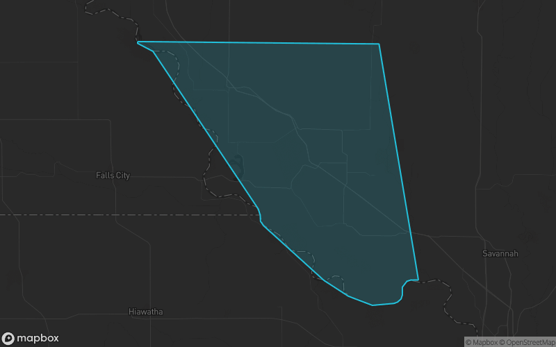 Map of Holt County, Missouri showing the county boundary and surrounding cities