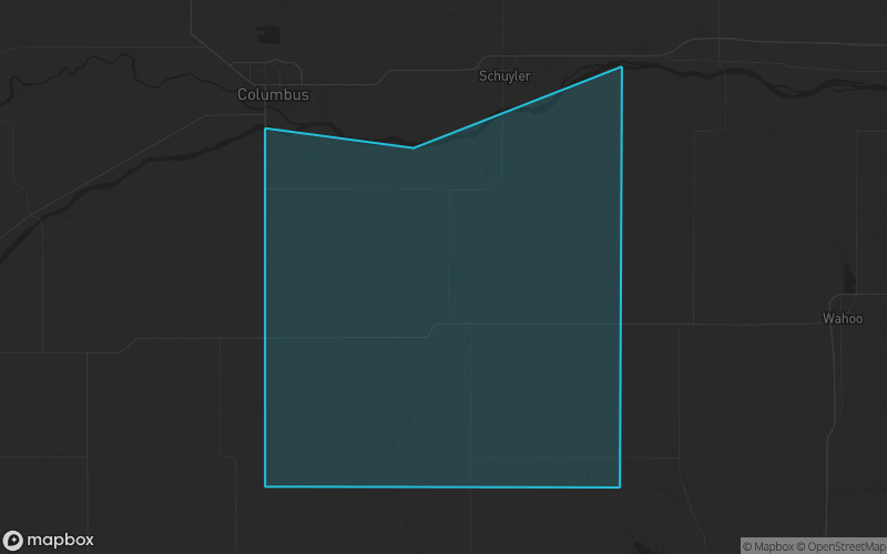 Map of Butler County, Nebraska showing the county boundary and surrounding cities