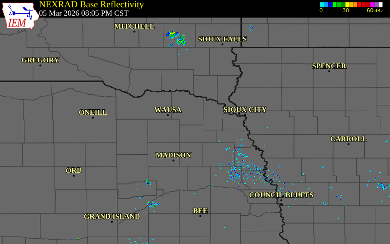 Radar snapshot during the Jun 28, 2026 hail event near Fordyce, Cedar County, Nebraska, with NWS warning polygons