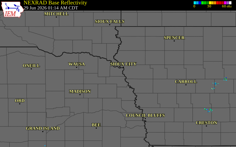 Radar snapshot during the Jun 29, 2026 hail event near 2 NW Homer, Dakota County, Nebraska, with NWS warning polygons