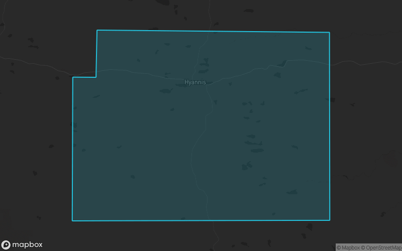 Map of Grant County, Nebraska showing the county boundary and surrounding cities
