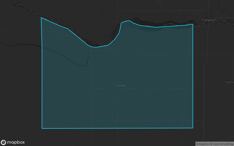 Map of Knox County, Nebraska showing the county boundary and surrounding cities
