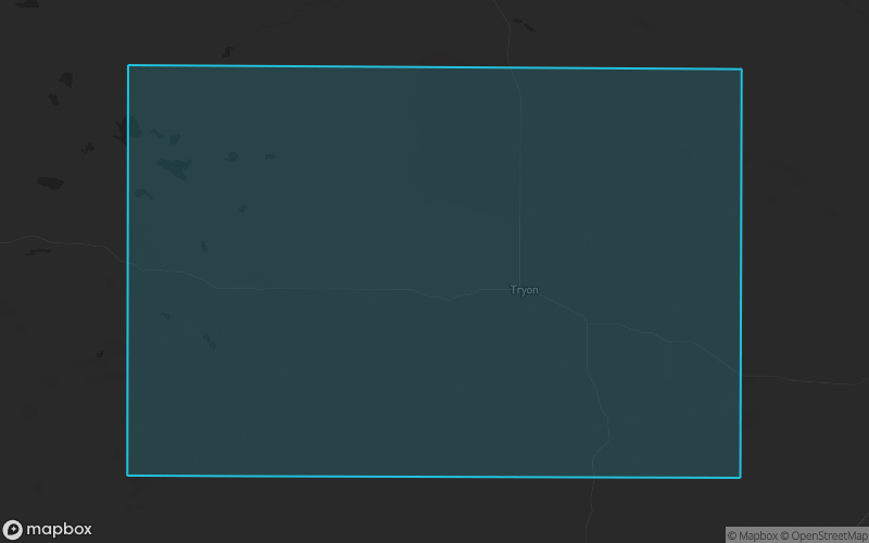 Map of McPherson County, Nebraska showing the county boundary and surrounding cities