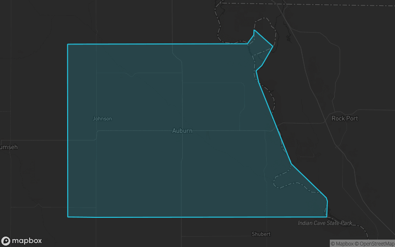 Map of Nemaha County, Nebraska showing the county boundary and surrounding cities