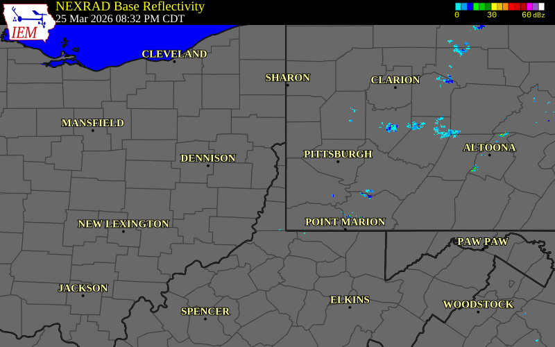Radar snapshot during the Mar 25, 2026 hail event near Mingo Junction, Jefferson County, Ohio, with NWS warning polygons