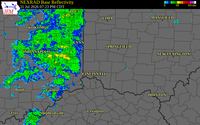 Radar snapshot during the Jul 31, 2026 tornado event near 2 WSW Franklin, Warren County, Ohio, with NWS warning polygons