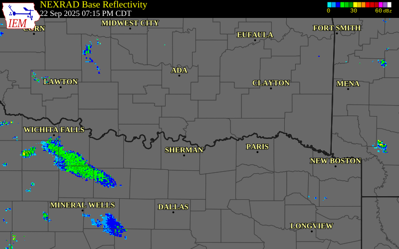 Radar snapshot during the Sep 22, 2025 hail event near 3 NW Armstrong, Bryan County, Oklahoma, with NWS warning polygons