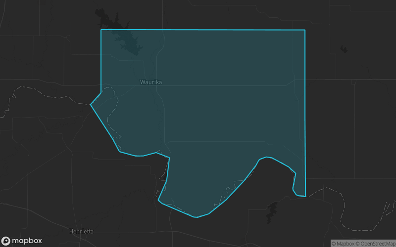 Map of Jefferson County, Oklahoma showing the county boundary and surrounding cities