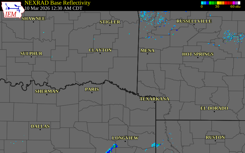 Radar snapshot during the Mar 10, 2026 tornado event near 4 ESE Glover, McCurtain County, Oklahoma, with NWS warning polygons