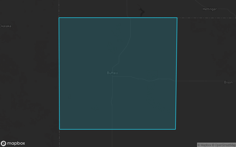 Map of Harding County, South Dakota showing the county boundary and surrounding cities