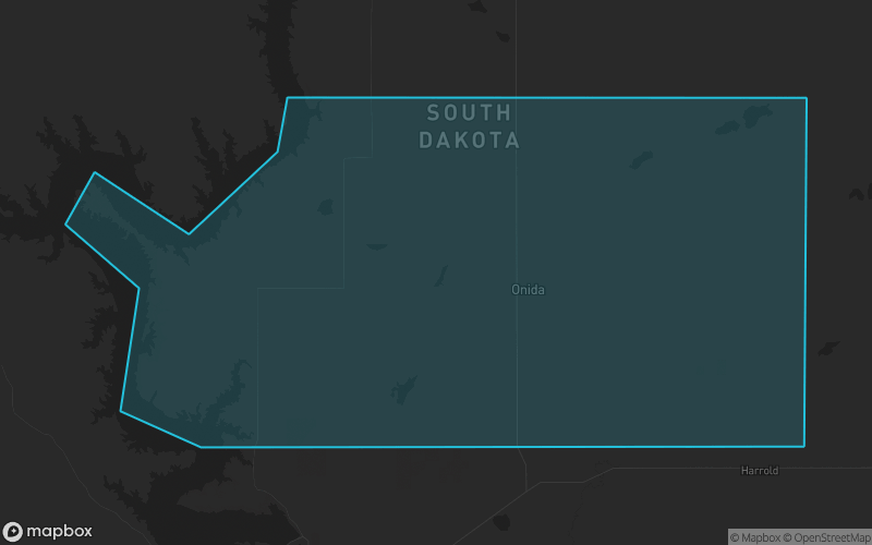 Map of Sully County, South Dakota showing the county boundary and surrounding cities