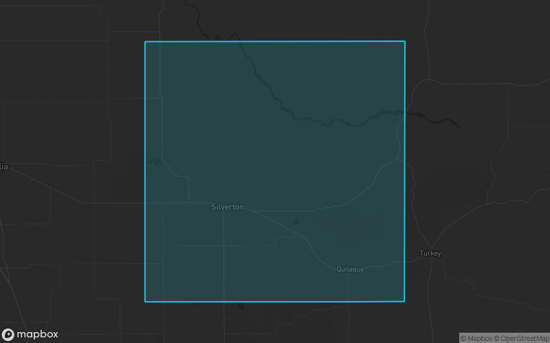 Map of Briscoe County, Texas showing the county boundary and surrounding cities