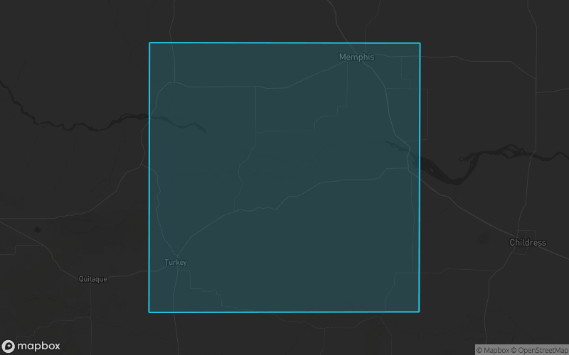 Map of Hall County, Texas showing the county boundary and surrounding cities