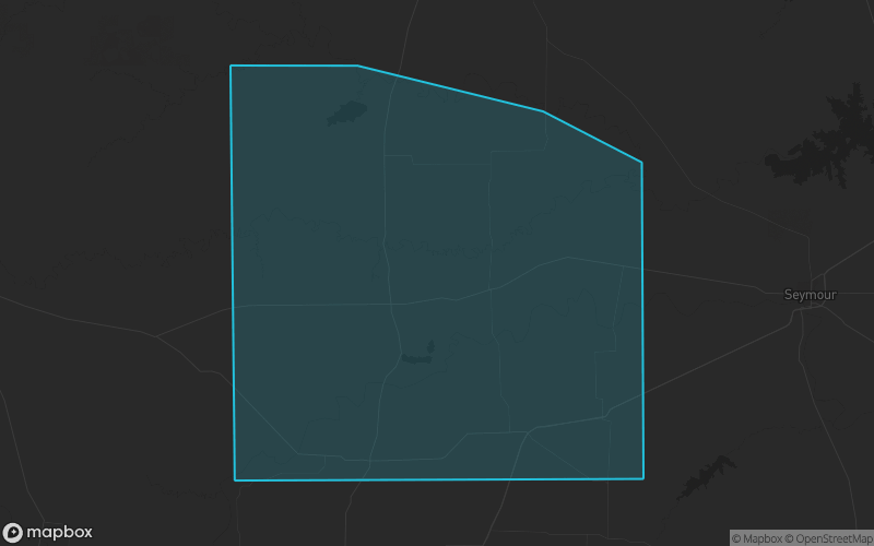 Map of Knox County, Texas showing the county boundary and surrounding cities