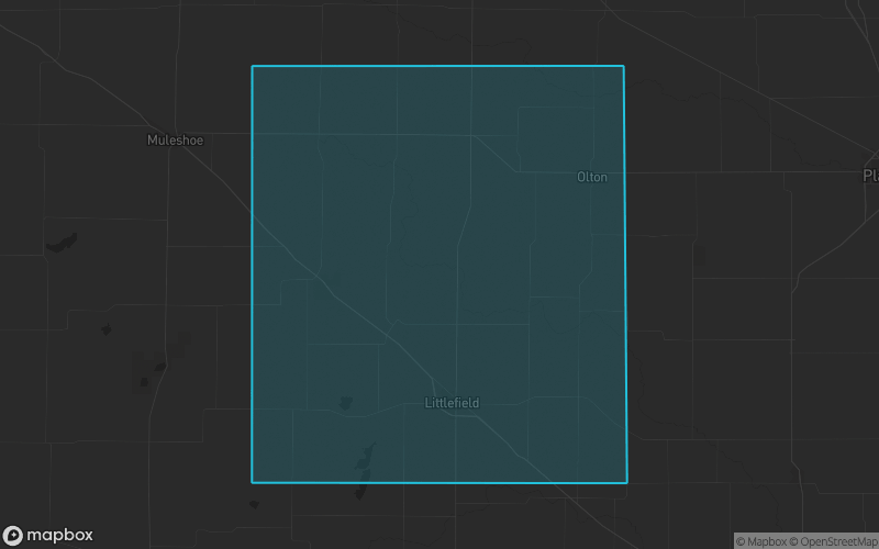 Map of Lamb County, Texas showing the county boundary and surrounding cities