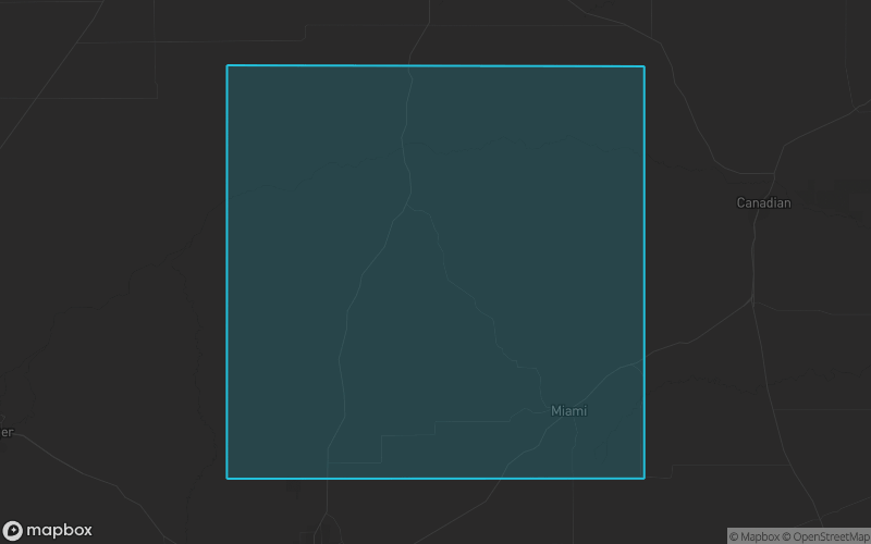 Map of Roberts County, Texas showing the county boundary and surrounding cities