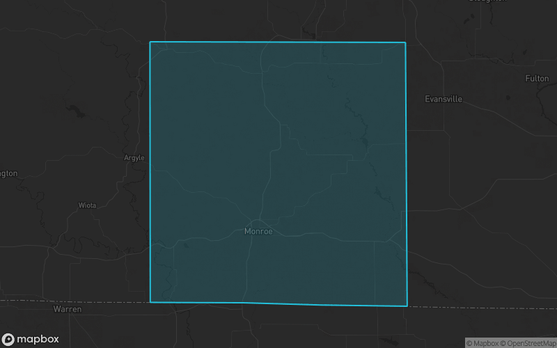 Map of Green County, Wisconsin showing the county boundary and surrounding cities